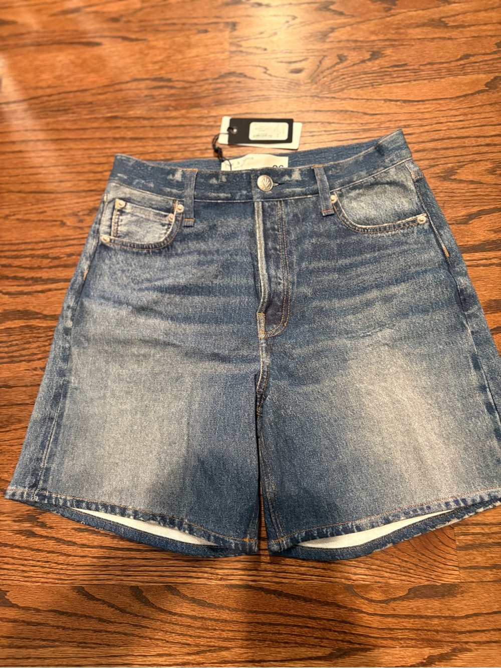 rag & bone light blue denim shorts